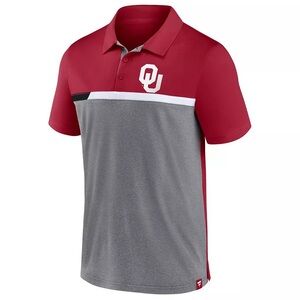 Men’s Oklahoma Sooners‎ Split Block Color Block Polo Shirt NNWT Size L